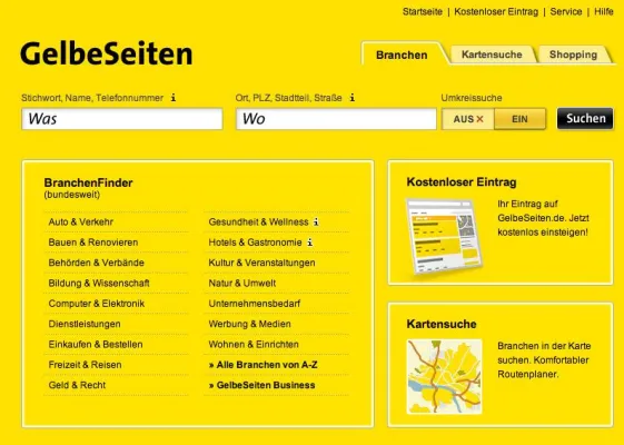 Bild: Relaunch von GelbeSeiten.de - brink & martens intermedia renoviert das führende deutsche Branchenverzeichnis