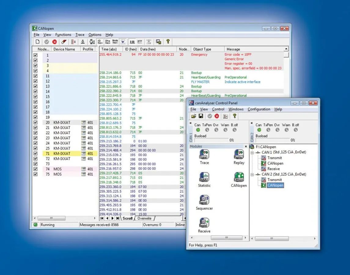 CANopen Modul für canAnalyser von IXXAT