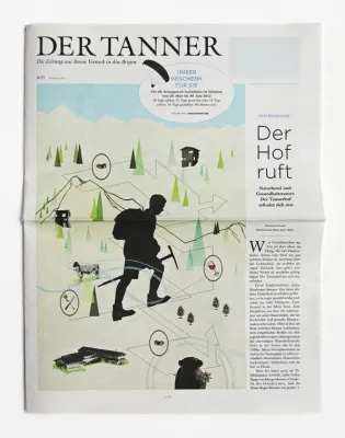 Bild: „DER TANNER“ – die Kundenzeitung des Tannerhof. Unverwechselbar, unkonventionell – und tut gut