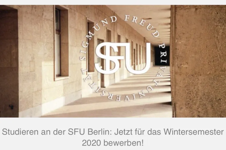 Bild: Studieren an der Sigmund Freud PrivatUniversität SFU Berlin I Studienplatz im Wintersemester 2020/21