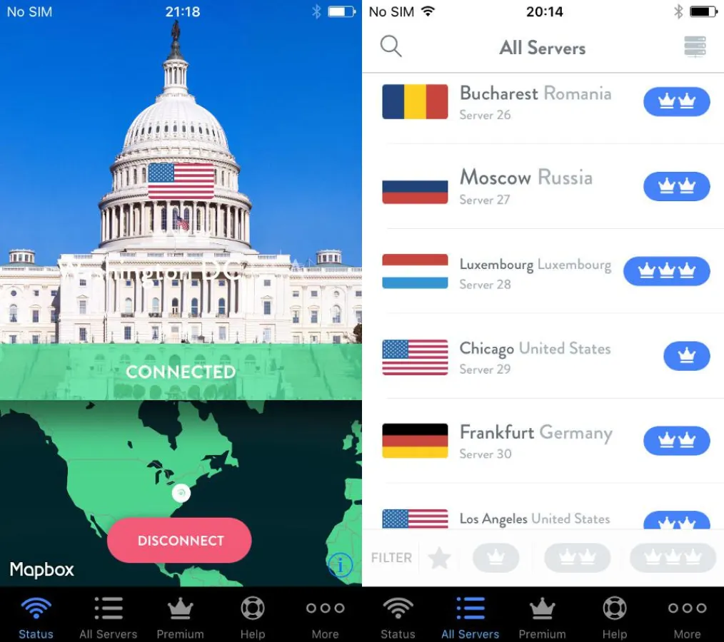 Shellfire VPN für iPhone / iPad Screenshot