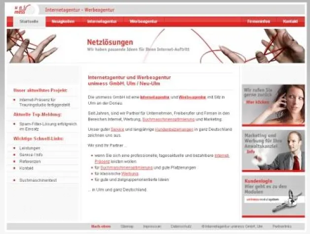 Bild: Internetagentur unimess GmbH mit neuer Internet-Präsenz