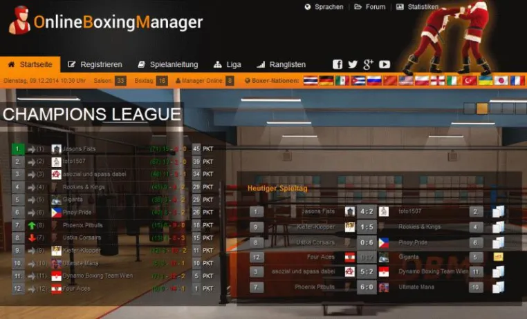 Bild: OnlineBoxingManager - das Boxen Browsergame führt die OBM Champions League ein
