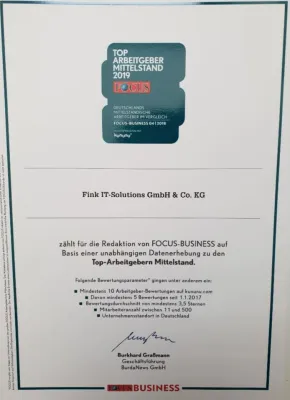 Bild: Fink IT-Solutions – Arbeitgeber des Mittelstands 2019