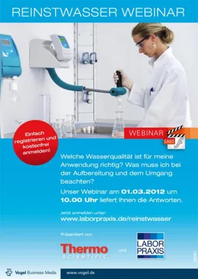 Thermo Scientific Webinar über reproduzierbare Ergebnisse mit Reinstwasser Bild: Thermo Scientific Webinar über reproduzierbare Ergebnisse mit Reinstwasser
