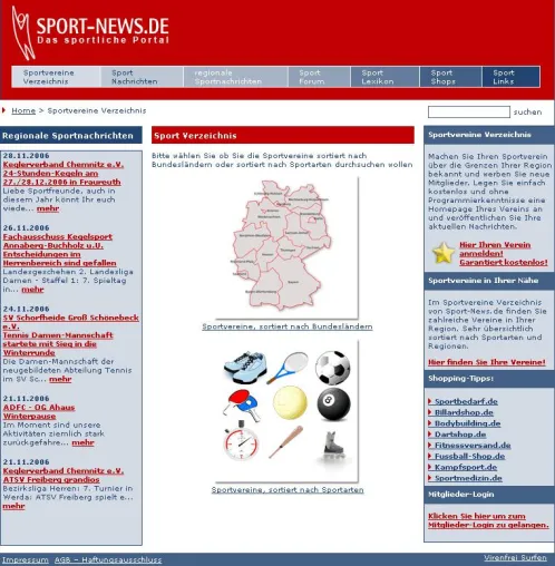 Web 2.0 Sportportal verbindet Sportler und Vereine Bild: Web 2.0 Sportportal verbindet Sportler und Vereine