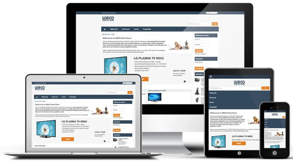WECO E-Commerce Responsive Web Shop Lösung (Bild: WECO Software GmbH)