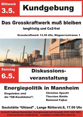 Bild: Kundgebung Mannheims Antwort auf die Energiekrise lautet: grüner Kohlestrom