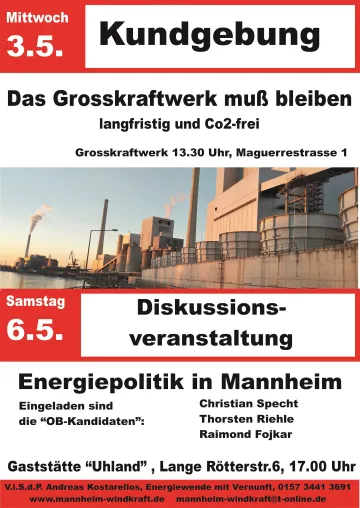 Bild: Kundgebung Mannheims Antwort auf die Energiekrise lautet: grüner Kohlestrom