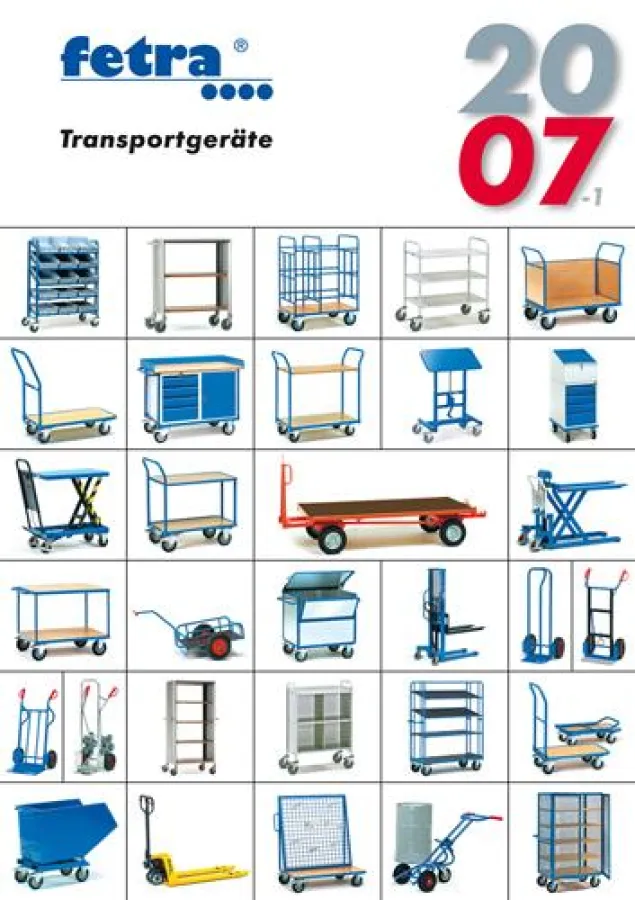 Im Katalog 2007-1 präsentiert fetra mehr als 800 handgeführte Transportgeräte darunter zahlreiche Neuentwicklungen und Klassiker.