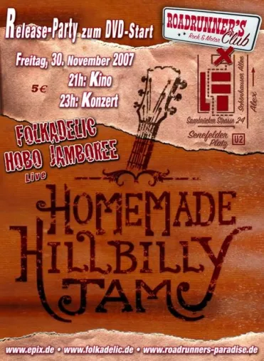 DVD-Releaseparty HOMEMADE HILLBILLY JAM am 30.11. in Berlin Bild: DVD-Releaseparty HOMEMADE HILLBILLY JAM am 30.11. in Berlin
