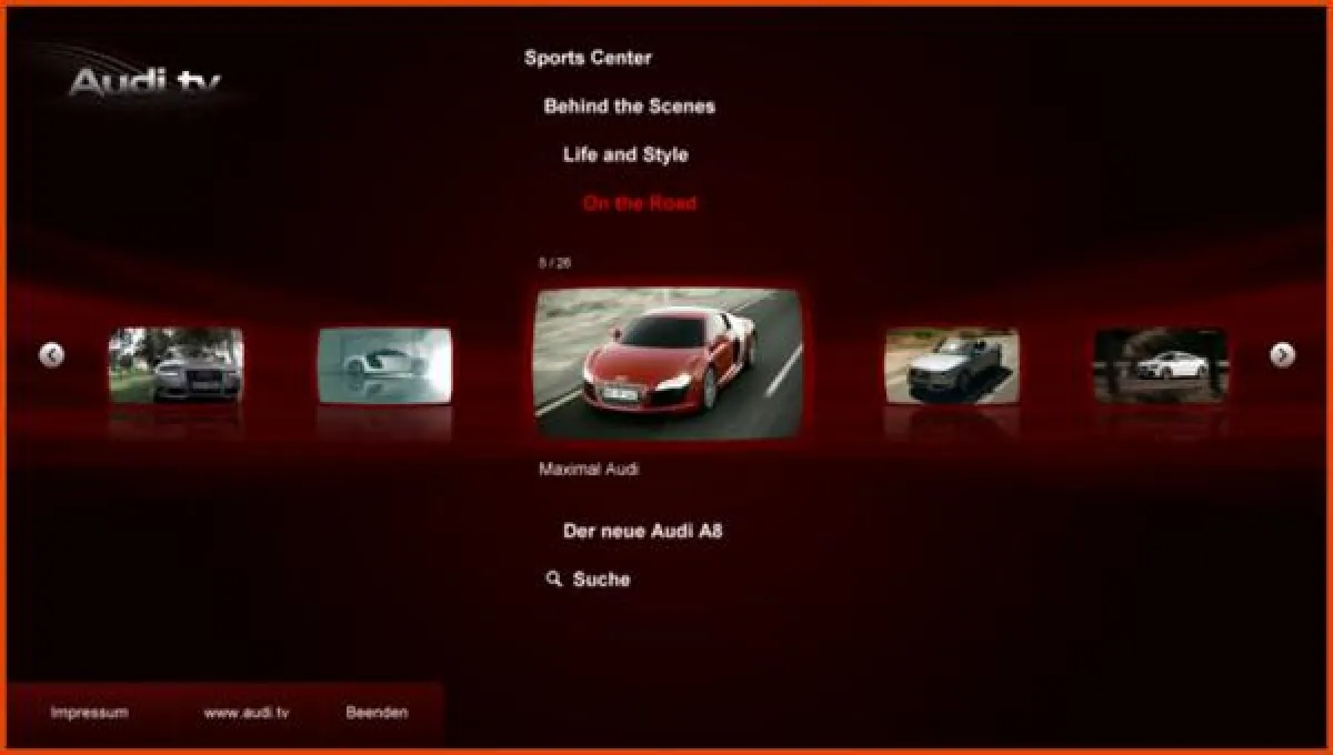 Audi tv als TV-App im Windows Media Center