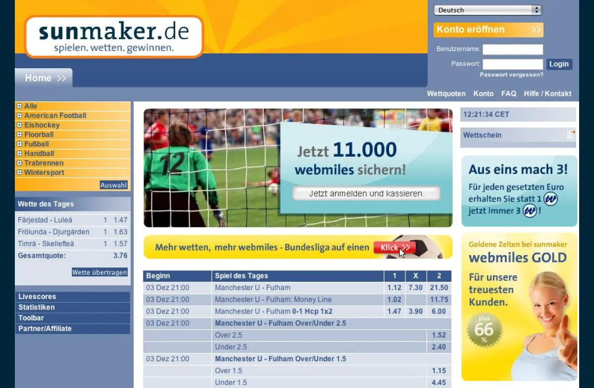 sunmaker.de Sportwetten