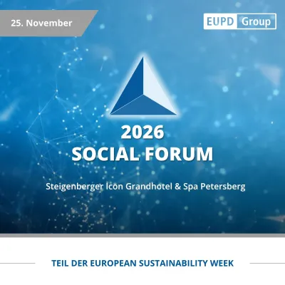 Vom Gesundheitsmanagement zur Zukunftsfähigkeit: Social Forum ergänzt die European Sustainability Week 2026 Bild: Vom Gesundheitsmanagement zur Zukunftsfähigkeit: Social Forum ergänzt die European Sustainability Week 2026