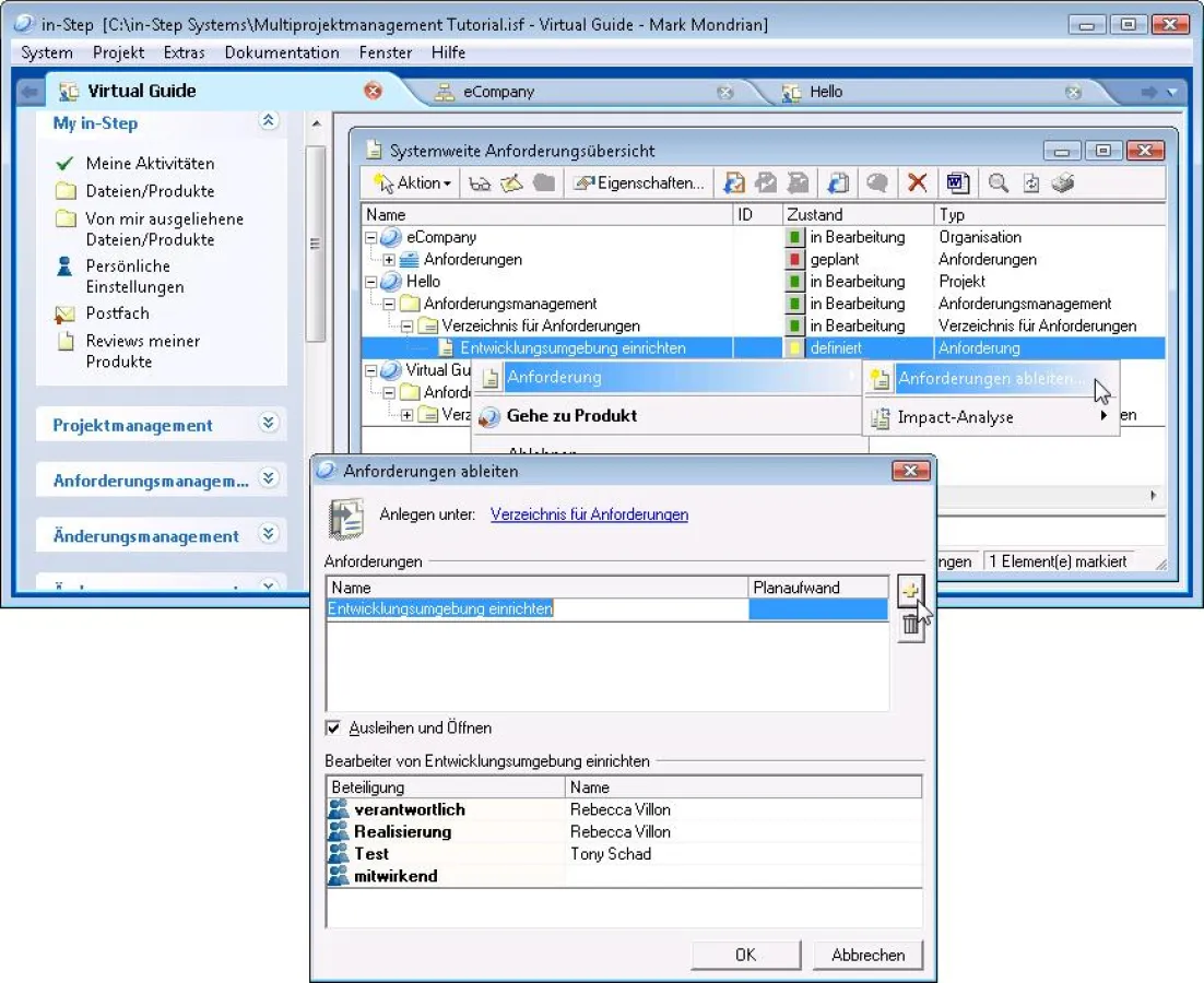Unternehmensweites Anforderungsmanagement: Anforderungen zentral ablegen und projektbezogene Anforderungen ableiten