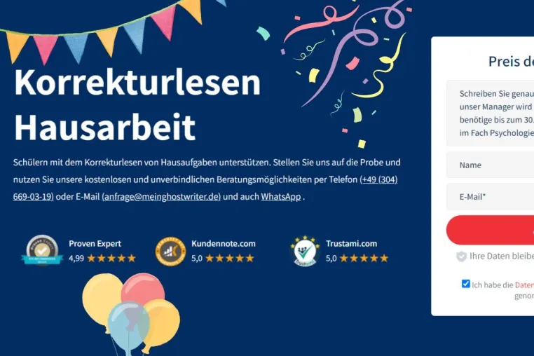 Bild: Korrekturlesen Hausarbeit von MeinGhostwriter feiert 3 Jahre erfolgreiche Tätigkeit
