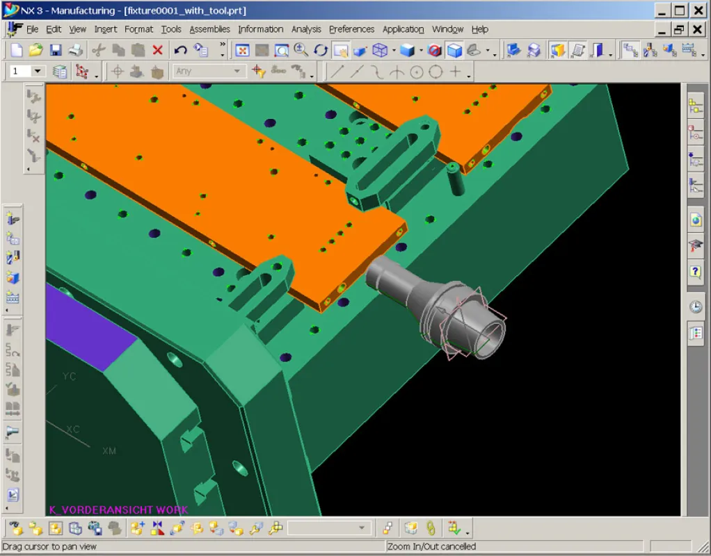 Simulationsgerecht: mit den maßstabsgetreuen 3D-Werkzeugmodellen lassen sich im NX CAD-System Simulationen und Kollisionsbetrachtungen realitätsnah durchführen. (Bild: TDM Systems)