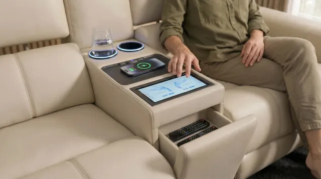 Bild: Riva Kinosofa: Schlankes Design trifft vollständige Heimkino-Technologie