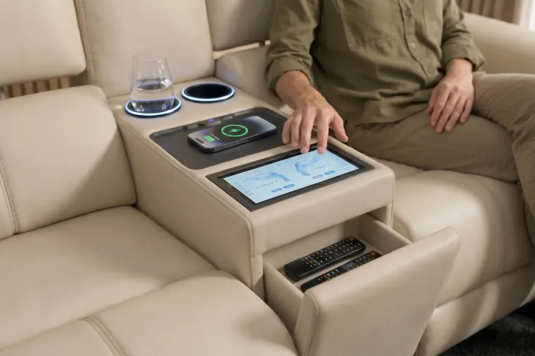 Bild: Riva Kinosofa: Schlankes Design trifft vollständige Heimkino-Technologie