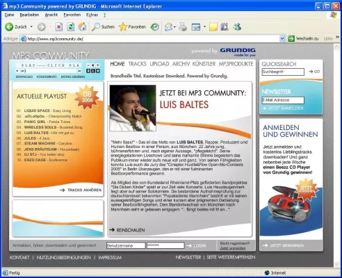 Bild: Motive Cross Communication AG realisiert  "Grundig MP3 Community" – kostenlose Musik-Plattform für Künstler und Musikliebhaber geht online