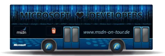 „MSDN on Tour“ stoppt am 06.06.2011 bei der ppedv AG. Microsoft Tour-Bus kommt nach Burghausen Bild: „MSDN on Tour“ stoppt am 06.06.2011 bei der ppedv AG. Microsoft Tour-Bus kommt nach Burghausen