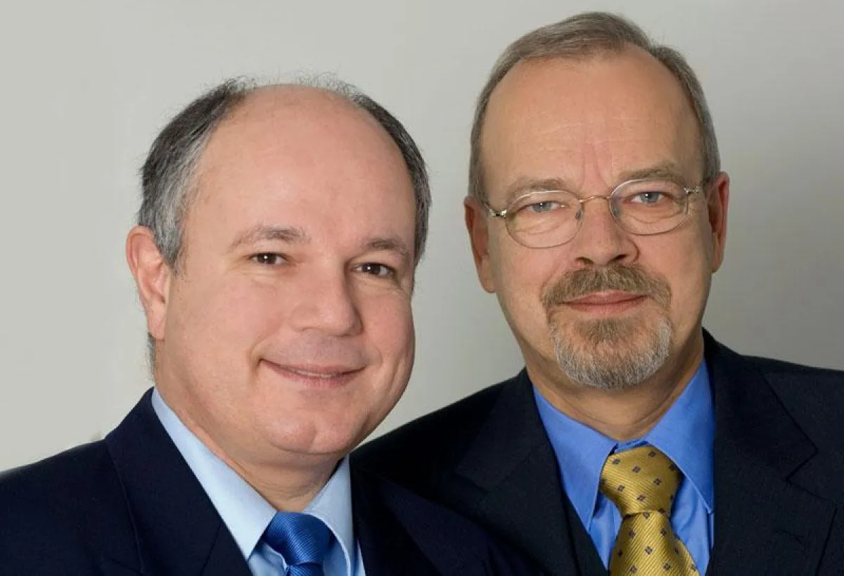 Zufriedene Geschäftsführer der Bürgschaftsbank Hessen: Michael Schwarz (links) und Norbert Kadau (Foto: Heike Rost)