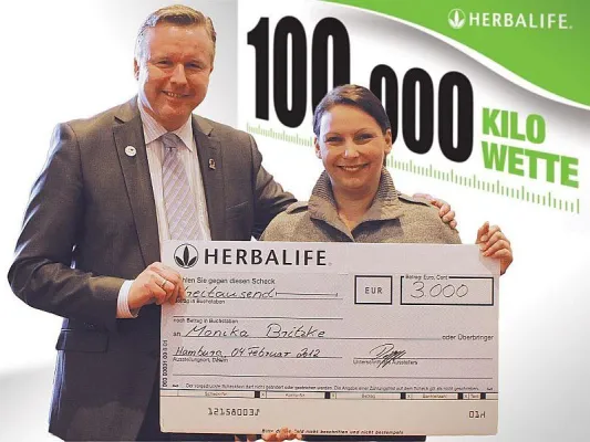 Bild: Siegreich beim großen Finale: Hamburgerin gewinnt die 100.000-Kilo-Wette von Herbalife und bekommt 3.000 Euro