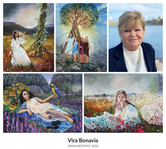 Vira Bonavia feiert Schönheit, Geheimnis, Stärke und Anmut der Frau an der SWISSARTEXPO 2026 Bild: Vira Bonavia feiert Schönheit, Geheimnis, Stärke und Anmut der Frau an der SWISSARTEXPO 2026