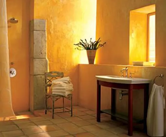 Moderne Wandgestaltung fürs Bad Bild: Moderne Wandgestaltung fürs Bad