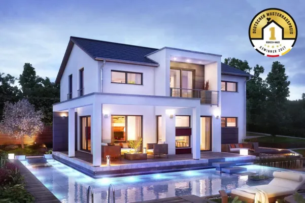 Bild: Deutscher Musterhauspreis 2017 - Gold in der Kategorie Einfamilienhaus für Fertighaushersteller RENSCH-HAUS