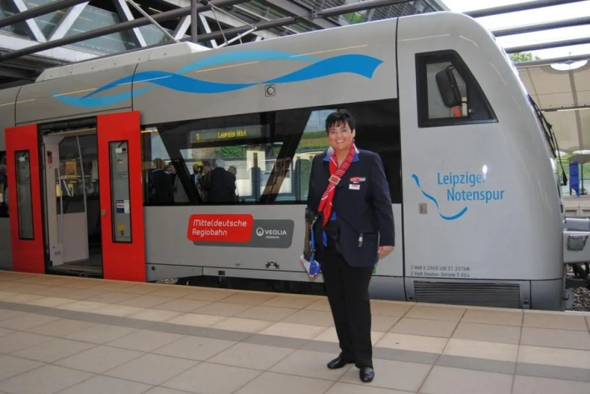 Der Notenspur-Zug im Leipziger Hauptbahnhof. Foto: LTM / A.Schmidt
