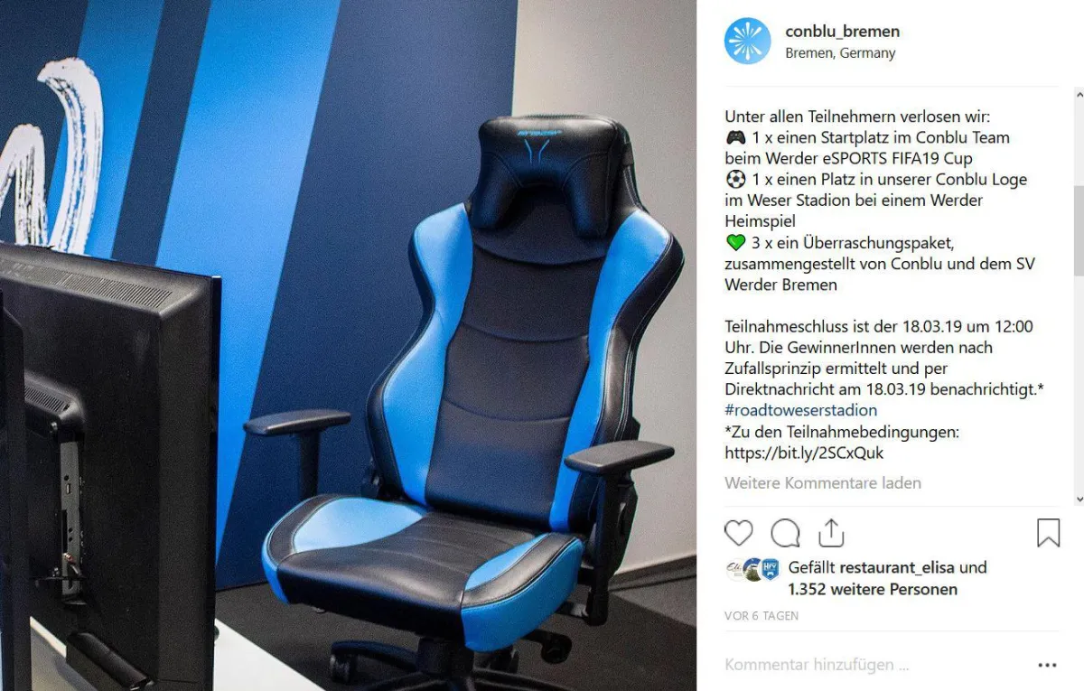 Conblu verlost Startplätze für den Werder eSPORTS FIFA19 CUP