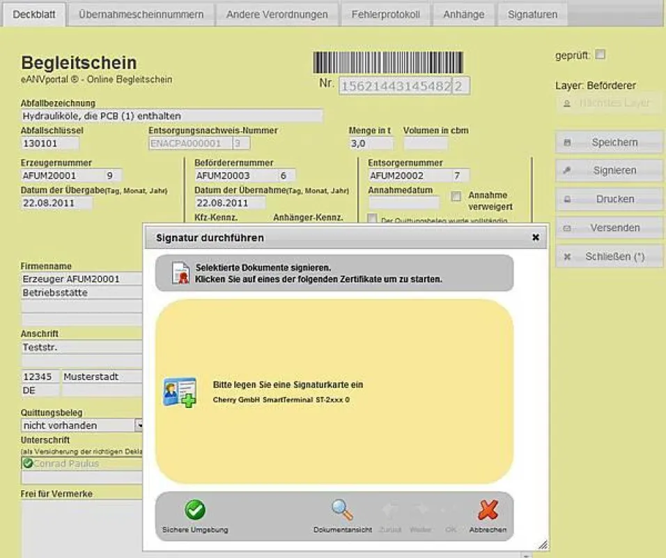 Benutzerfreundlich, übersichtlich, sicher: Das neue eANV-Webformular