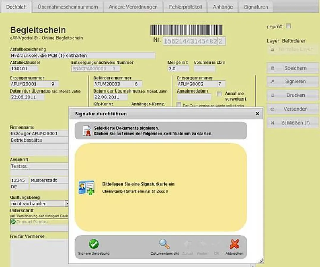Benutzerfreundlich, übersichtlich, sicher: Das neue eANV-Webformular