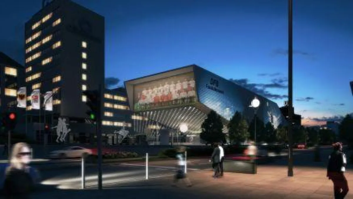 Nachtperspektive des Fußballmuseum Dortmund