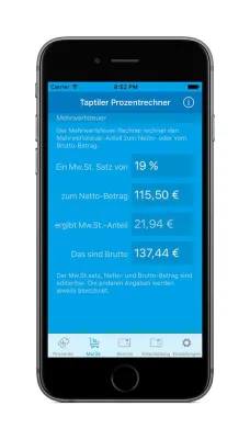 Bild: Veröffentlichung iOS-App Taptiler Prozentrechner am 11.02.2016