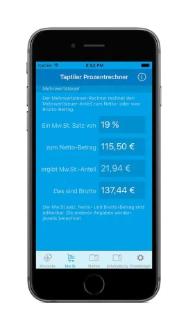 Bild: Veröffentlichung iOS-App Taptiler Prozentrechner am 11.02.2016