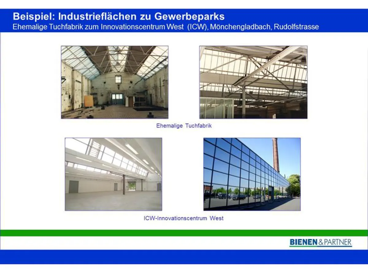 Umnutzungsbeispiel einer Industriefläche zu einem Gewerbepark.
