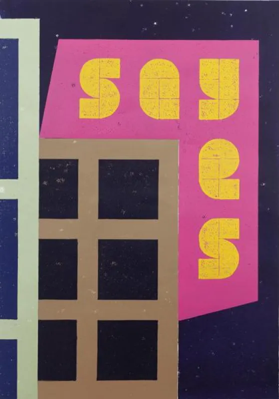 Benjamin Badock, NYC-Sternenstaub, 2012, Linolschnitt, 7-farbig, 80x56 cm