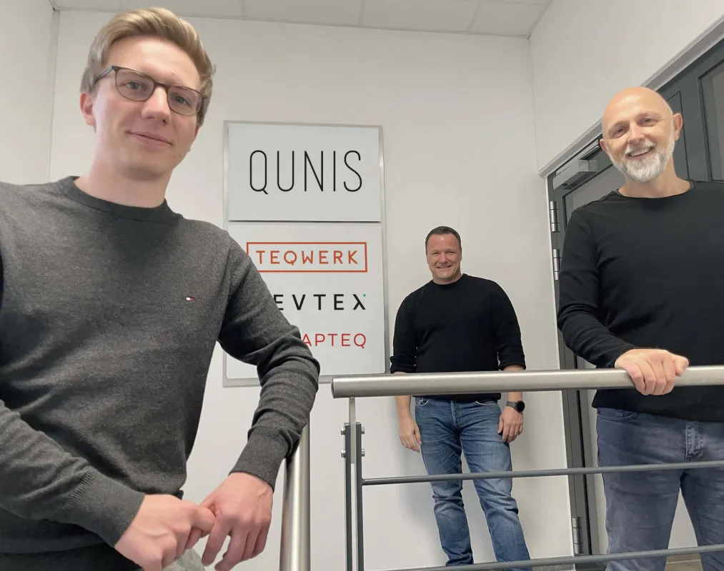 TEQWERK-Gründer - v.l.: Christopher Heid. Steffen Vierkorn, Hermann Hebben (Geschäftsführende Gesell (© QUNIS GmbH)