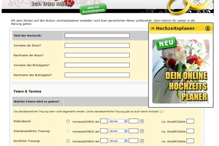Bild: Hochzeitsplaner neu im Hochzeitsforum.de