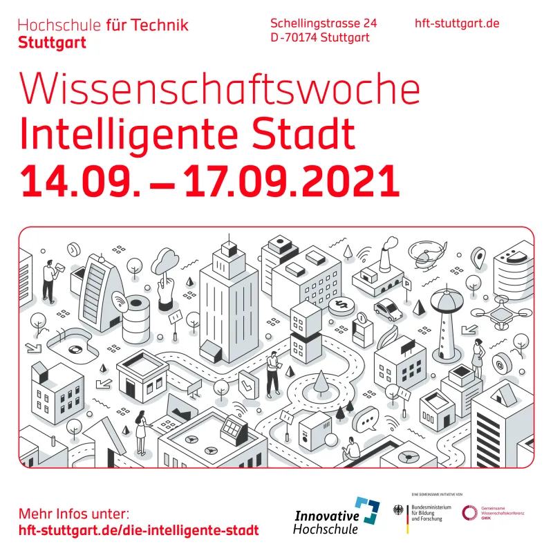 HFT Stuttgart mit Wissenschaftswoche „Intelligente Stadt“ (© M4_LAB, HFT Stuttgart/Illustration: Rassco, stock.adobe.com)