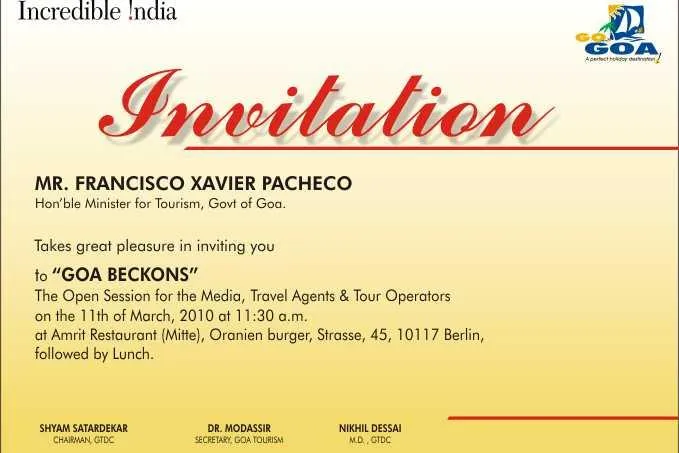 Bild: ITB-Presse-Meeting zum Thema "Tourismus in Goa/Indien" | Einladung des Tourismusministers von Goa!