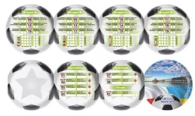 Bild: Kostenloser 8-seitiger EM 2012-Spielplaner in Fußballform als Download bei haff-bootscharter.de