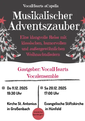 Bild: VocalHearts bringen mit zwei Adventskonzerten musikalischen Zauber in die Weihnachtszeit
