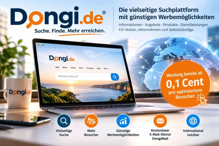 Bild:     Dongi.de bündelt Online-Suche, Themenportale und digitale Werbemöglichkei