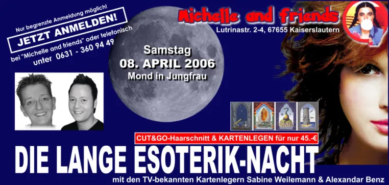 Figaro & Hexe - Friseur trifft Kartenleger bei der langen Esoterik-Nacht Bild: Figaro & Hexe - Friseur trifft Kartenleger bei der langen Esoterik-Nacht