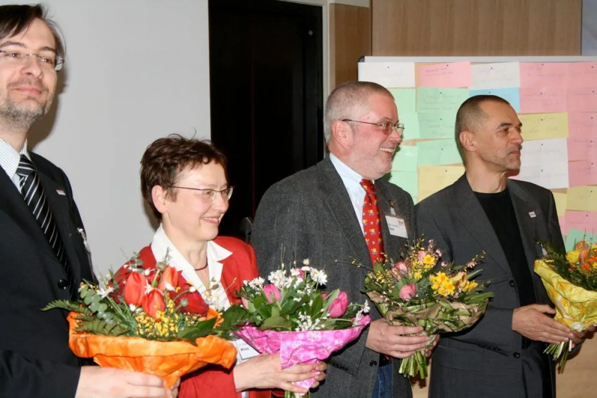 Das Präsidium des GSA Chapter Österreich: V.li.n.re: Martin Laschkolnig, Dr. Fleur Wöss, Mag. Gerhard J. Vater, Arno Fischbacher