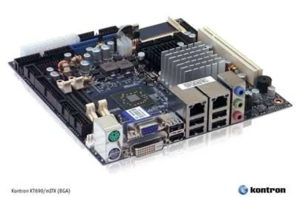 Bild: Kontron KT690/mITX (BGA), kostenoptimiertes embedded Mini-ITX Motherboard mit hoher Grafikleistung