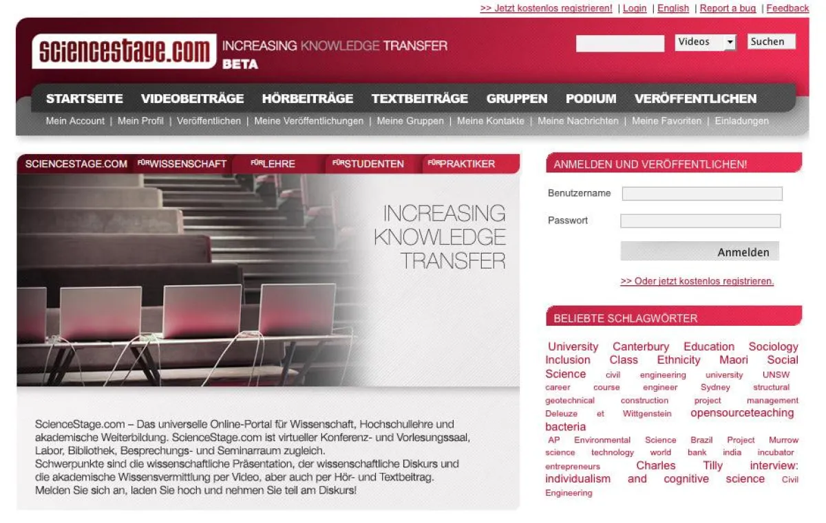 ScienceStage.com - Screenshot